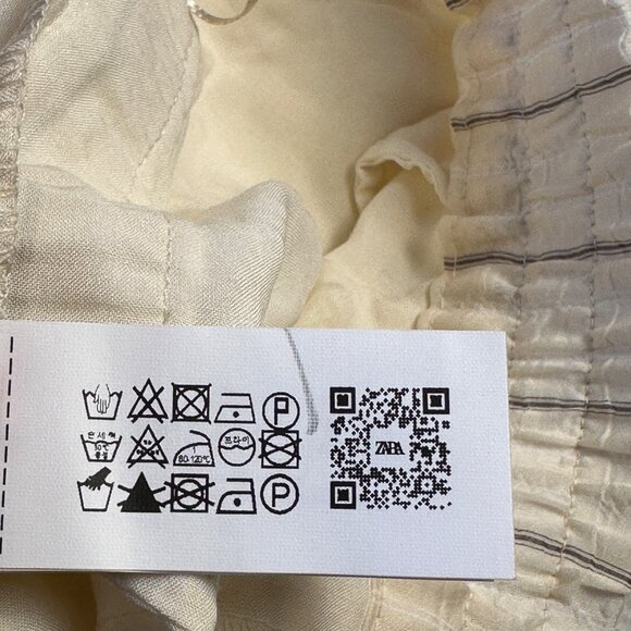 Zara Women’s Wrinkle Effect Striped Shorts Size Small Light Airy Bohocore - Picture 11 of 14